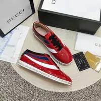 baskets paire de chaussures gucci femmes crystal rainbow rouge